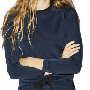 SUMMERSALT Navy Soft Long Sleeve Cupro Sustainable The Everywhere Top Casual XL